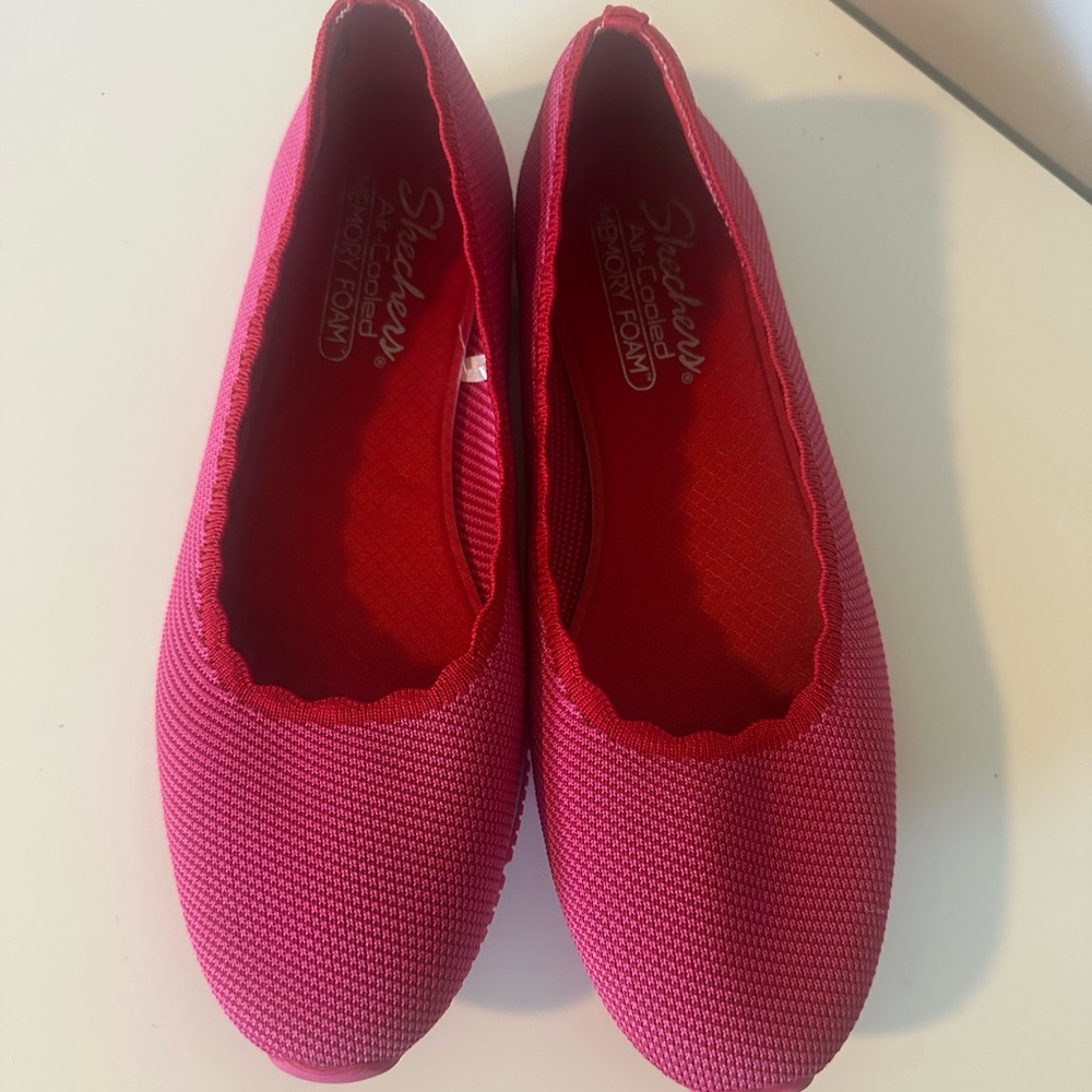 Skechers Pink Res Ballet Flats Lightweight Slip-On size 9